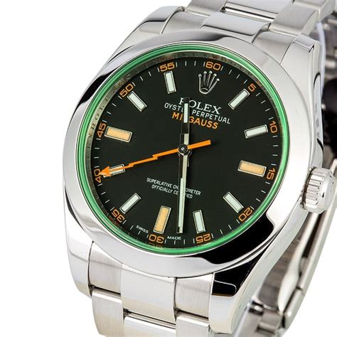 rolex milgauss green limited edition|rolex milgauss gv price.